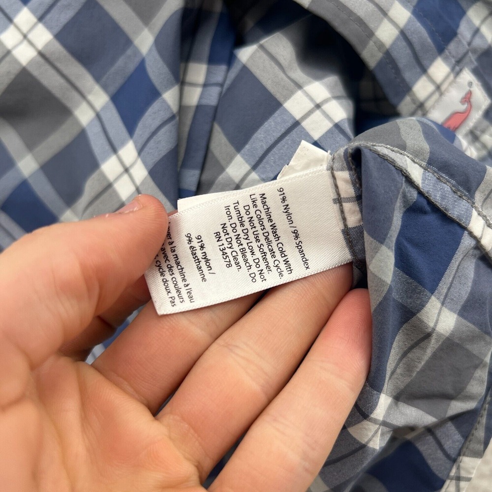Vineyard Vines Shirt Mens Small Blue Performance Classic Fit Murray Plaid - Picture 7 of 10